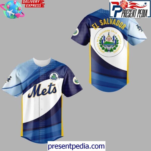 New York Mets Salvadoran Heritage 2025 Baseball Jersey