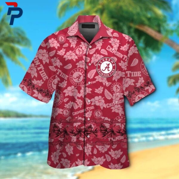 Crimson Tide Alabama Tropical Hawaiian Short Sleeve Shirt
